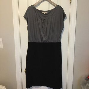 LOFT Gray/Black Colorblock Dress size 10